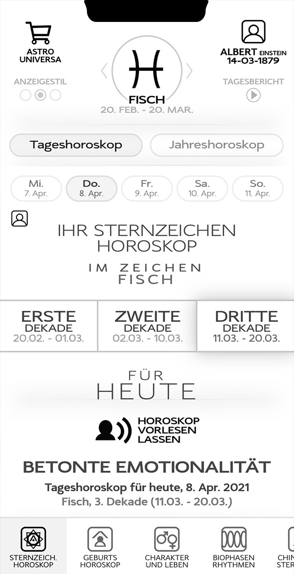 Einzigartige Astro-Optik oder klassisch in weiß oder schwarz